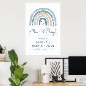 Het Is Een Jongen Boho Regenboog Baby Shower Welko Poster (Thuiskantoor)