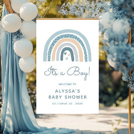 Het Is Een Jongen Boho Regenboog Baby Shower Welko Poster