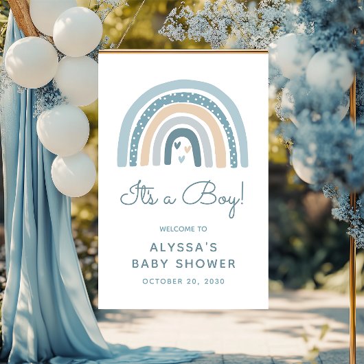 Het Is Een Jongen Boho Regenboog Baby Shower Welko Poster