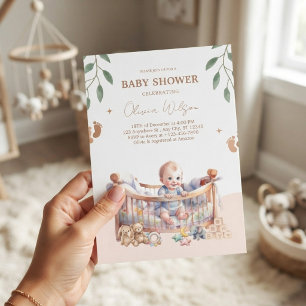 Het is een jongen Boho wieg baby shower Kaart