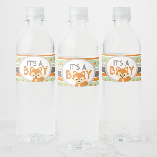 Het Is Een Jongen Bos Vos Bos Waterfles Labels Etiket (Flessen)