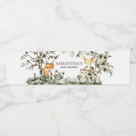 Het is een jongen, bosbeesten waterfles etiket (Enkel label)