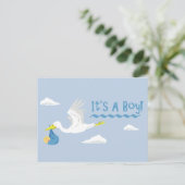 Het is een jongen! briefkaart (Staand voorkant)