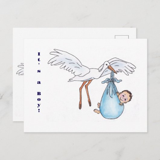 Het is een jongen! Briefkaart (Voorkant / Achterkant)