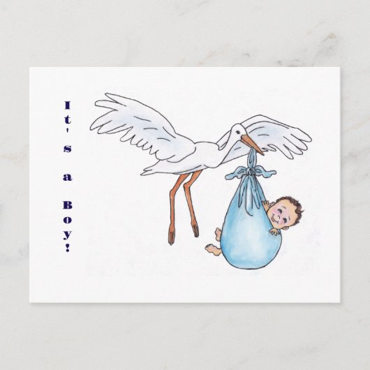 Het is een jongen! Briefkaart (Voorkant)