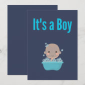 Het is een Jongen - Bubbelbad Kaart (Voorkant / Achterkant)