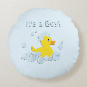 Het is een Jongen Bubble Baby Blue Rond Kussen