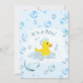 Het is een Jongen Bubble Baby shower Uitnodiging (Achterkant)