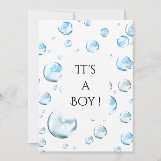 Het is een Jongen Bubble Baby shower Uitnodiging (Achterkant)