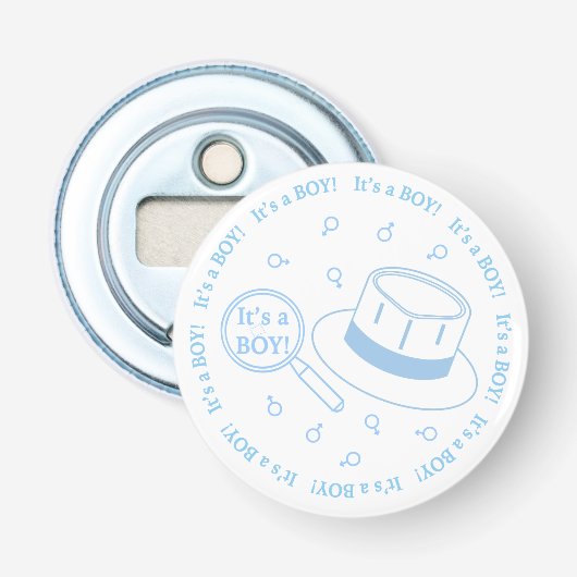 Het is een jongen! button flesopener (Voorkant)