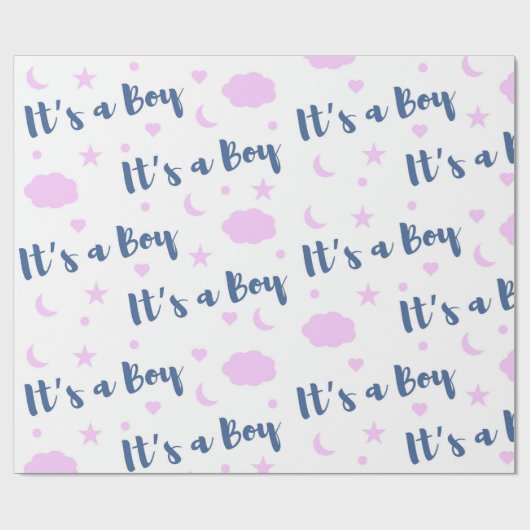 Het is een jongen! cadeaupapier (Vlak)