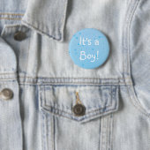 Het is een Jongen! Chic Blauw Inkspots Ronde Button 5,7 Cm (In situ)