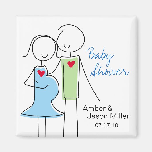 Het is een jongen, Coed Baby shower Magnet Favors (Voorkant)