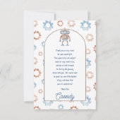 Het is een jongen Cute Blue | Baby shower Greige R Bedankkaart (Achterkant)