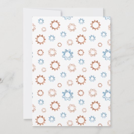 Het is een jongen Cute Blue | Baby shower Greige R Kaart (Achterkant)