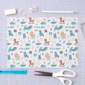 Het is een jongen. Cute blue grappigs speelgoed ba Tissuepapier (Craft)