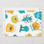 Het is een jongen Cute Monmonster baby shower Uitn Kaart (Achterkant)