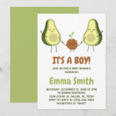 Het is een jongen Cute Plaid Avocado Baby Shower Kaart (Voorkant / Achterkant)