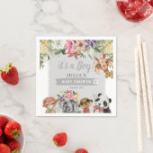 Het is een jongen! Cute Safari Animals Baby shower Servet (Insitu)