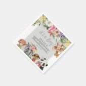 Het is een jongen! Cute Safari Animals Baby shower Servet (Hoek)