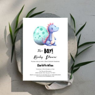 Het is een jongen Cute Watercolor Dinosaur Baby Sh Kaart