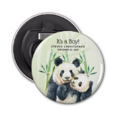 Het is een jongen! Cute Waterverf Panda Beer Cuddl Button Flesopener (Voorkant)