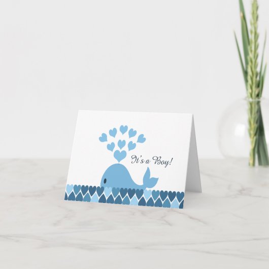 Het is een jongen! Cute Whale Aankondiging (Voorkant)