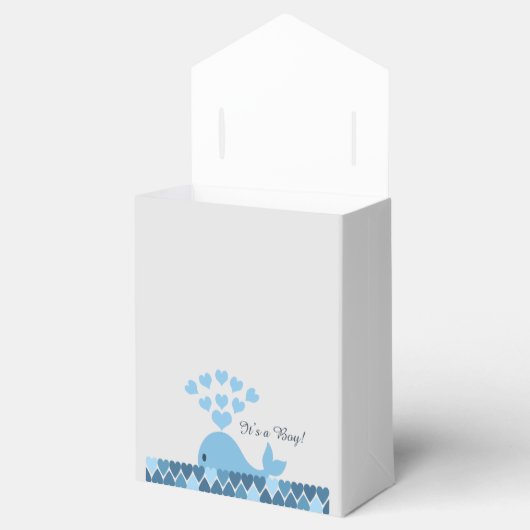 Het is een jongen! Cute Whale Bedankdoosjes (Geopend)