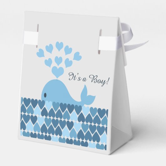 Het is een jongen! Cute Whale Bedankdoosjes (Achterkant)