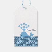 Het is een jongen Cute Whale Cadeaulabel (Voorkant)