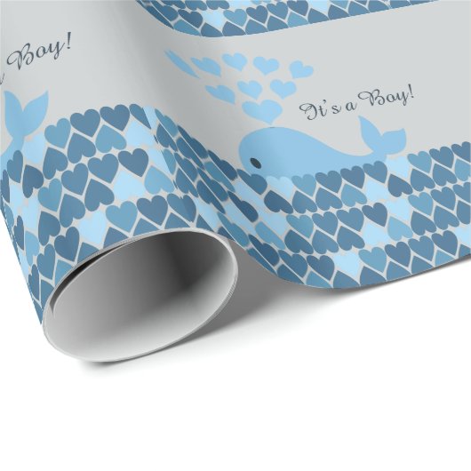 Het is een jongen! Cute Whale Cadeaupapier (Rol Hoek)