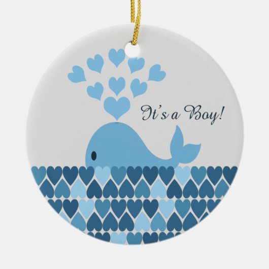 Het is een jongen! Cute Whale Keramisch Ornament (Voorkant)