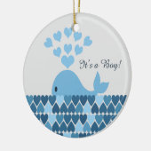 Het is een jongen! Cute Whale Keramisch Ornament (Links)