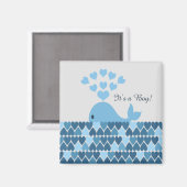 Het is een jongen! Cute Whale Magneet (Voorkant / Achterkant)