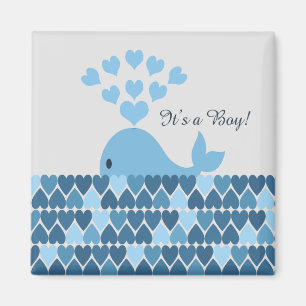 Het is een jongen! Cute Whale Magneet