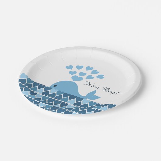 Het is een jongen! Cute Whale Papieren Bordje (Gekanteld)