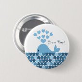 Het is een jongen! Cute Whale Ronde Button 5,7 Cm (Voorkant /achterkant)