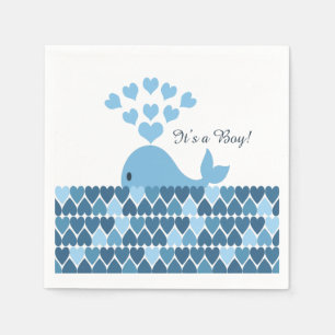 Het is een jongen! Cute Whale Servet