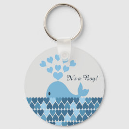 Het is een jongen! Cute Whale Sleutelhanger