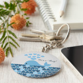 Het is een jongen! Cute Whale Sleutelhanger (Zijkant)