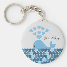 Het is een jongen! Cute Whale Sleutelhanger