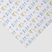 Het is een Jongen Decoupage Papier, Blauwe Baby Sh Tissuepapier (Detail)