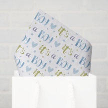 Het is een Jongen Decoupage Papier, Blauwe Baby Sh