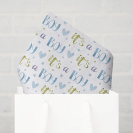 Het is een Jongen Decoupage Papier, Blauwe Baby Sh Tissuepapier