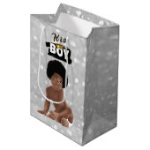 Het is een jongen die 90's Hip Hop Afro Baby Boy i Medium Cadeauzakje (Voorkant Gekanteld)