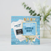 Het is een jongen digitale zwangerschap aankondigi aankondiging (Staand voorkant)