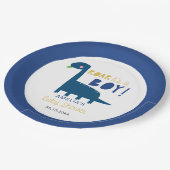 Het is een jongen Dinosaur Baby shower Cute Blue Papieren Bordje (Gekanteld)