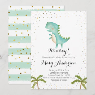 Het is een Jongen Dinosaur Baby shower Uitnodiging