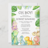 Het is een Jongen Dinosaur Baby shower Uitnodiging (Voorkant)