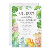 Het is een Jongen Dinosaur Baby shower Uitnodiging
